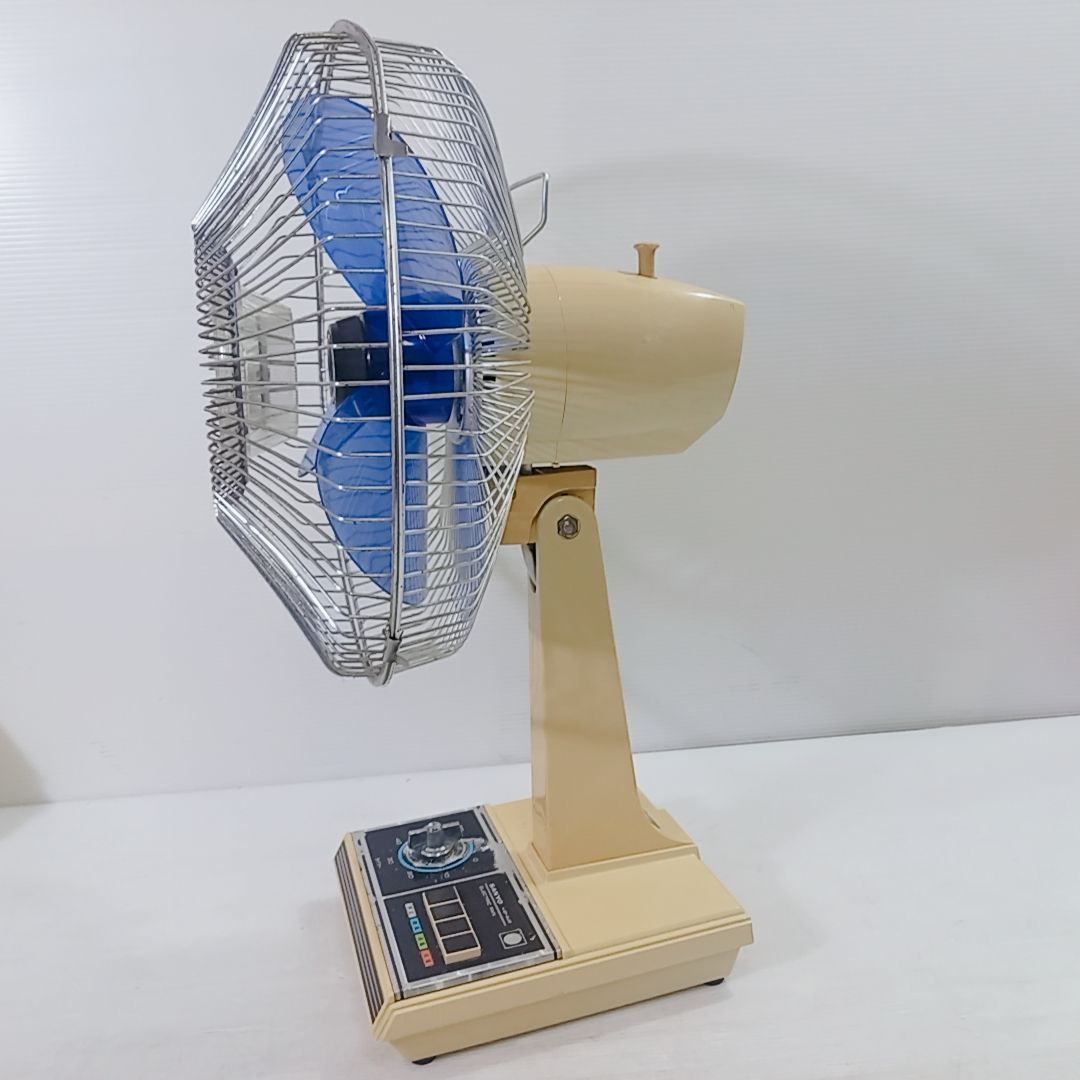 昭和レトロ SANYO サンヨー 扇風機 EF-6UB 卓上扇 30cm扇風機 ブルー