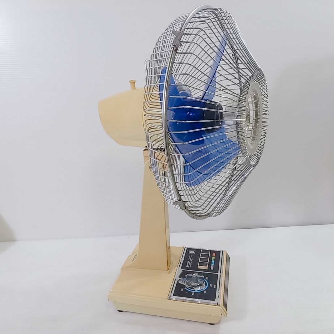 昭和レトロ SANYO サンヨー 扇風機 EF-6UB 卓上扇 30cm扇風機 ブルー