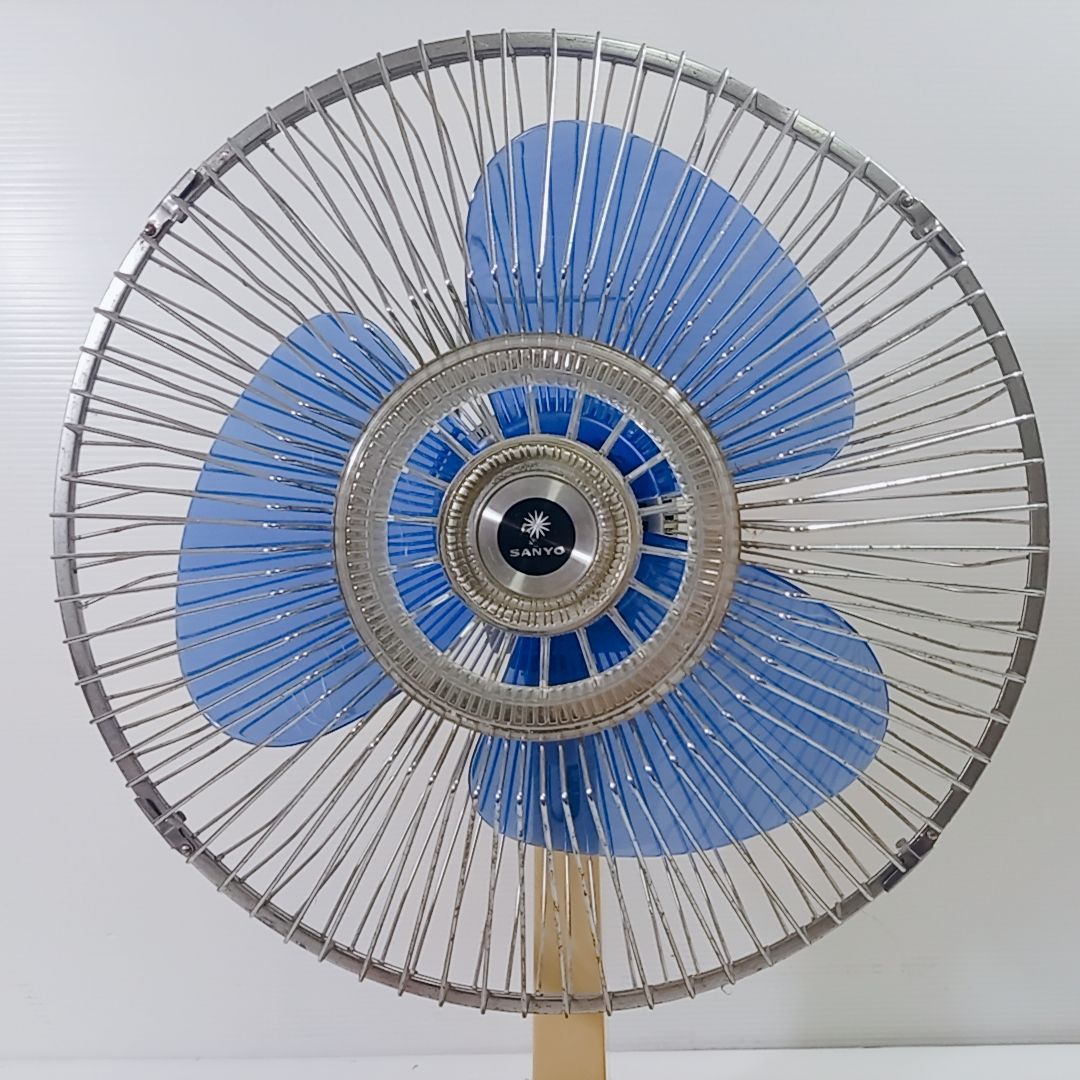 昭和レトロ SANYO サンヨー 扇風機 EF-6UB 卓上扇 30cm扇風機 ブルー