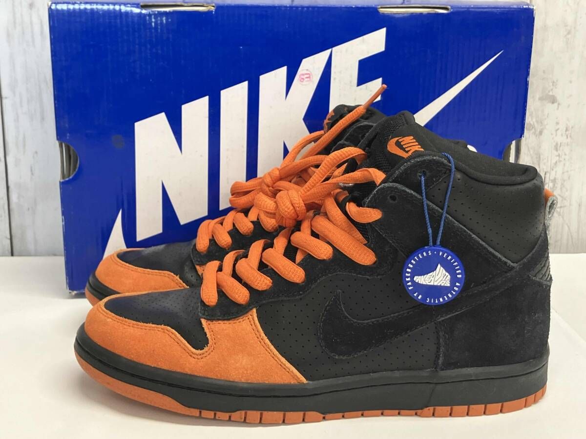 【鑑定済み】NIKE DUNK HIGH PRO スニーカー ナイキ ダンクハイ Black Solar Orange 305050 005 24.5㎝