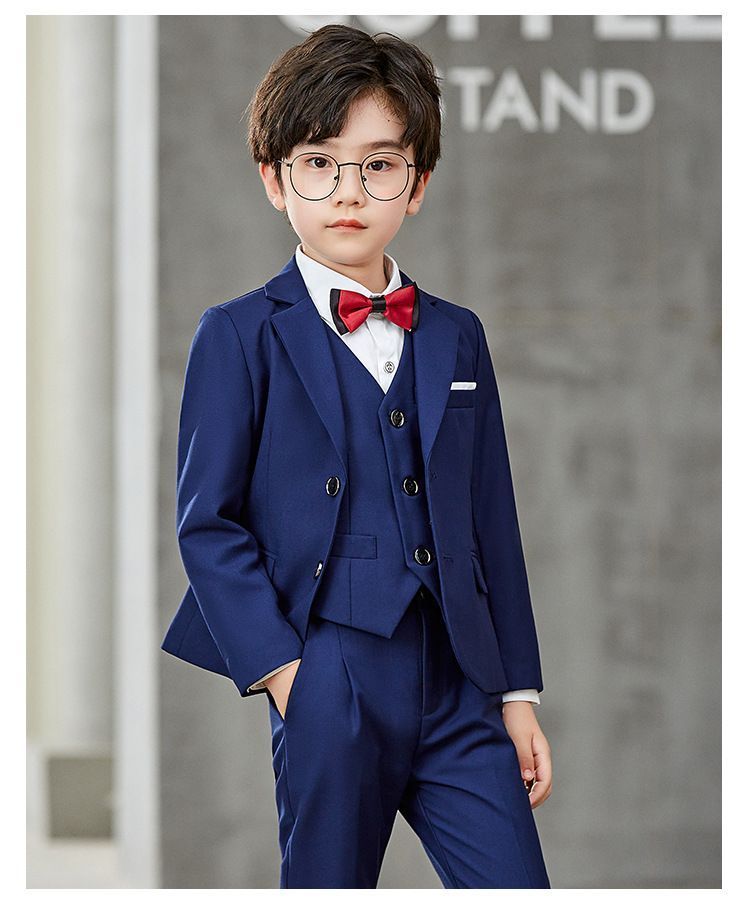 キッズスーツ 男の子スーツ 子供 スーツ 5点セット フォーマル 入学式 発表会 入園式 子供服 七五三 結婚式 卒園式 卒業式 小学生 保育園 M0717-KAQ5-1