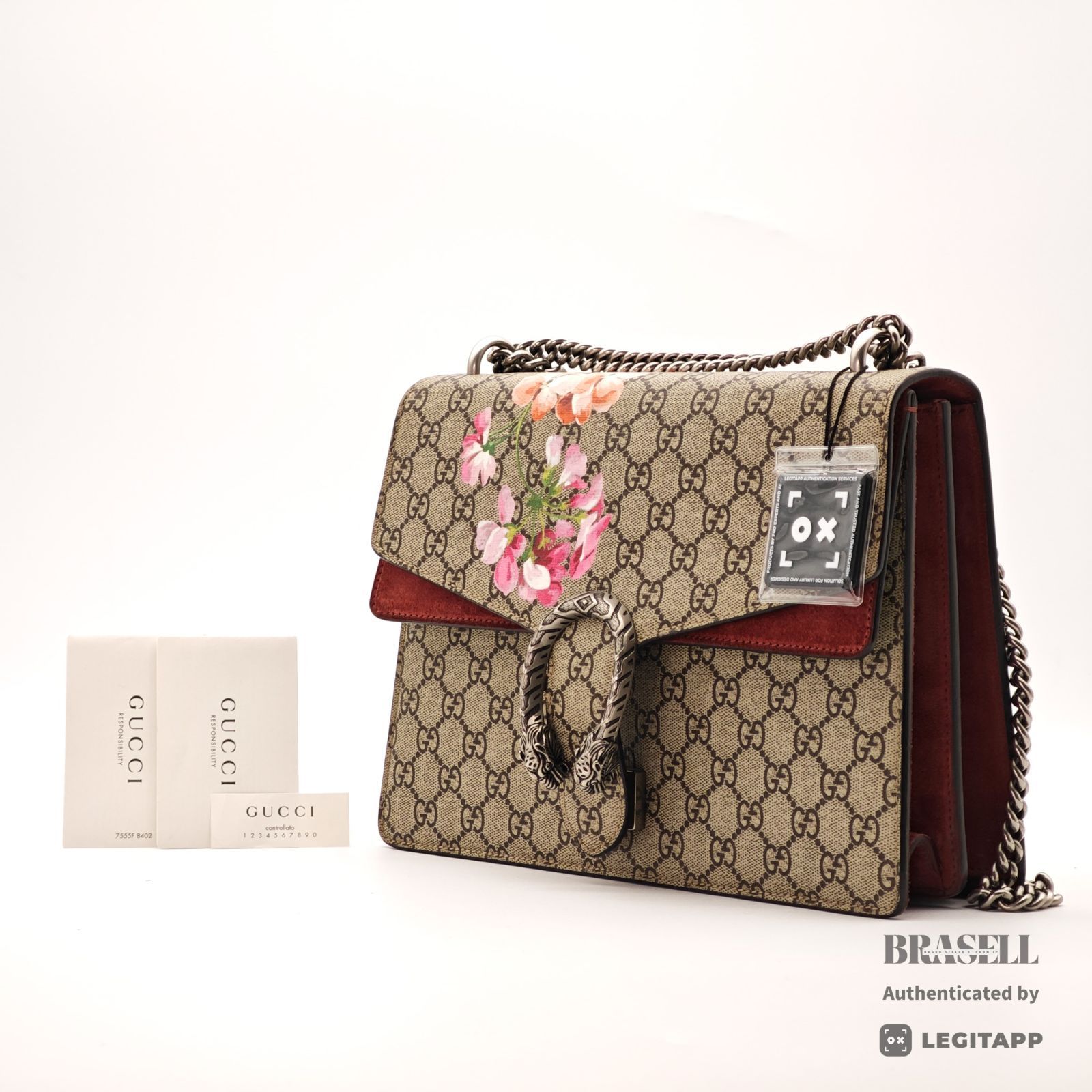 GUCCI ディオニュソスGGブルームスチェーンショルダー 400235 バッグ ハンドバッグ 花 ベージュ レディース