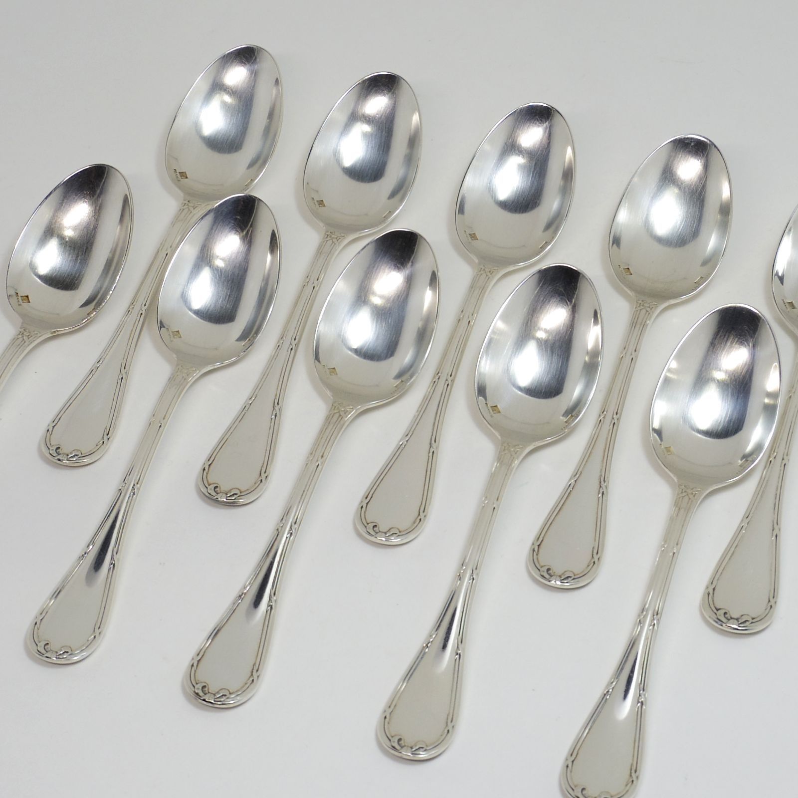 《Christofle クリストフル》　RUBANS リュバン　コーヒースプーン 10本セット　N-24