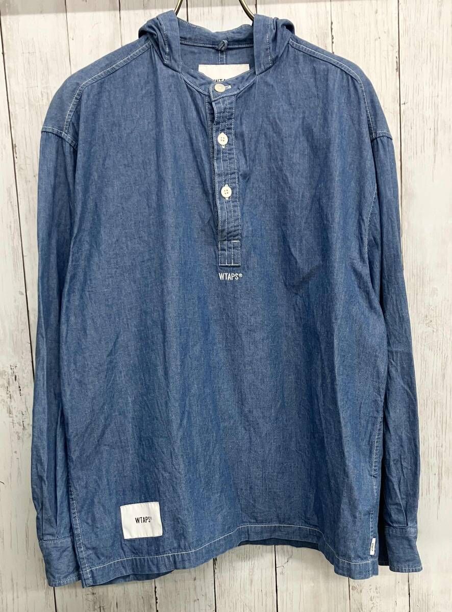 WTAPS 長袖シャツ ダブルタップス LS/COTTON DENIM プルオーバーシャツ パーカー size1 7,265円