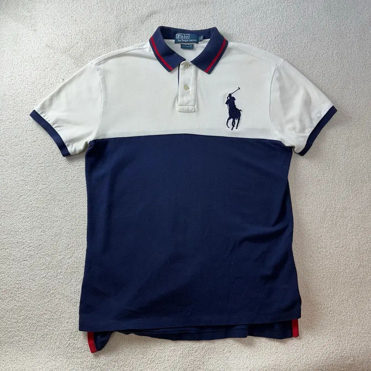 95 POLO RALPH LAUREN(ポロラルフローレン) ツートン ビックポニー 半袖Tシャツ #139