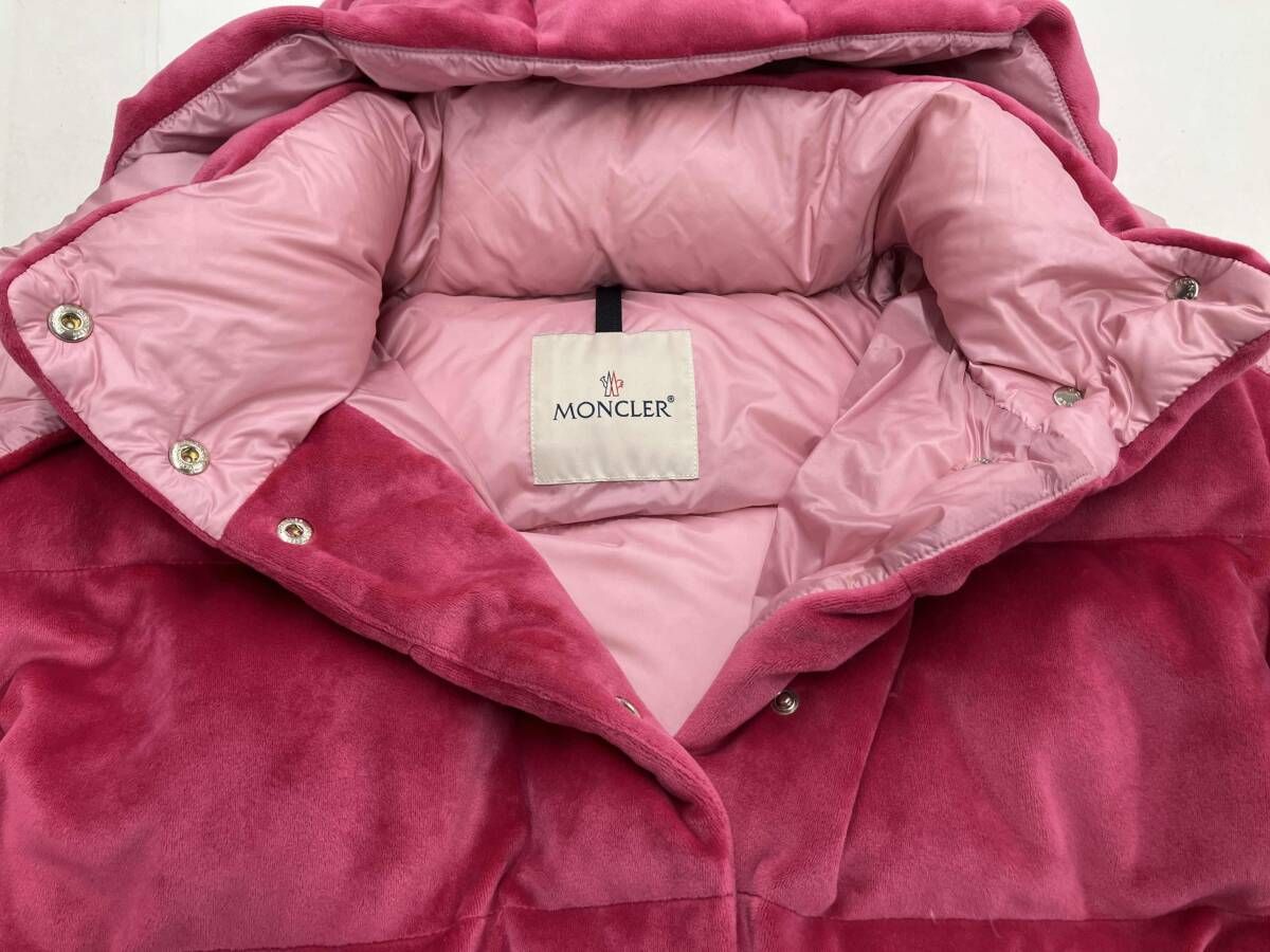 MONCLER Daosショートダウンジャケット モンクレール ピンク ベロア