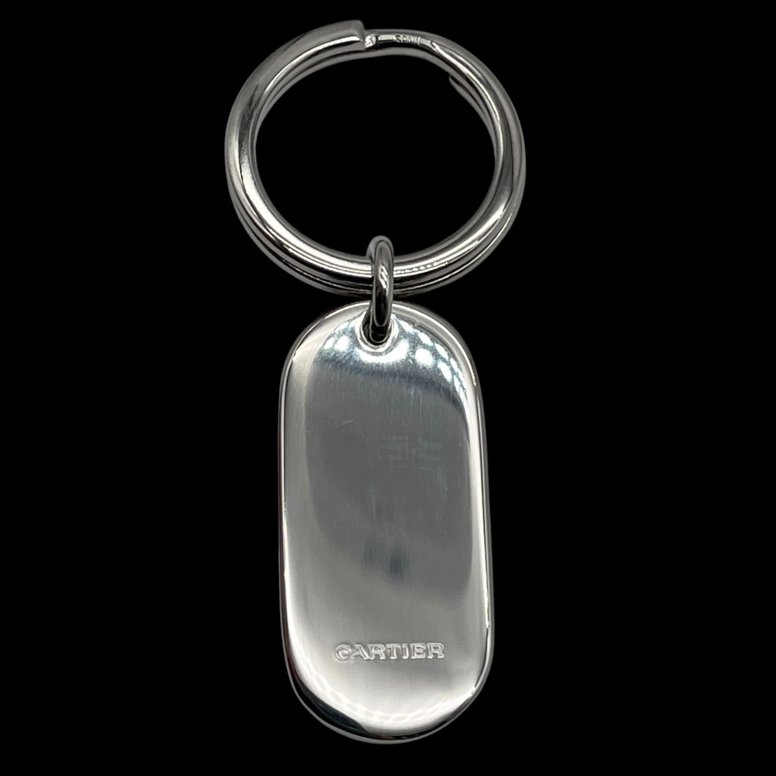 極美品 Cartier カルティエ デコールオーバルキーリング ロゴ チャーム