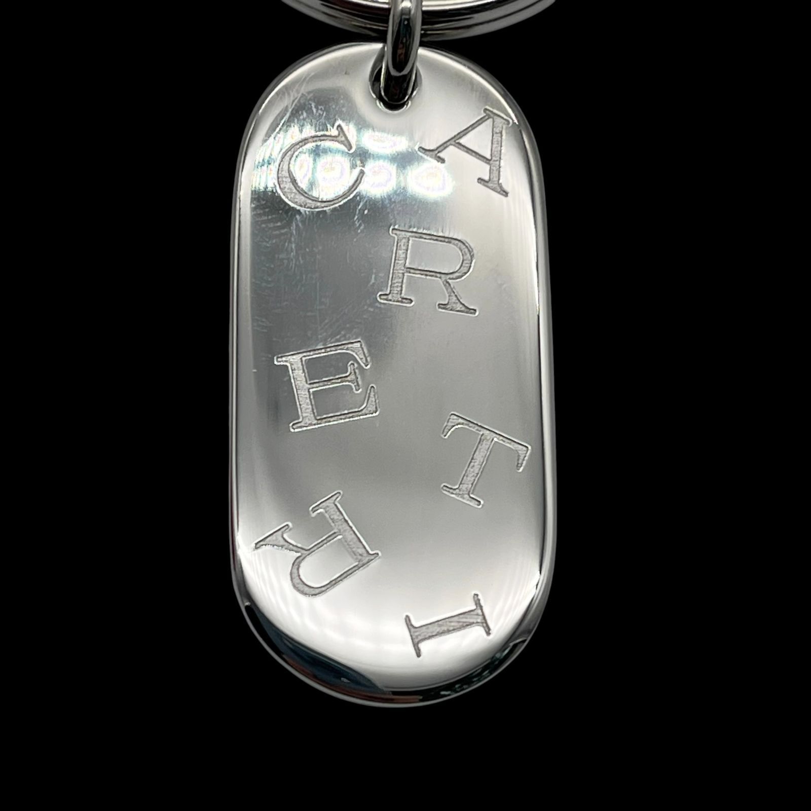 極美品 Cartier カルティエ デコールオーバルキーリング ロゴ チャーム