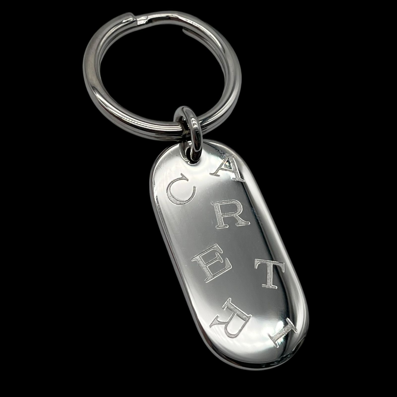 極美品 Cartier カルティエ デコールオーバルキーリング ロゴ チャーム