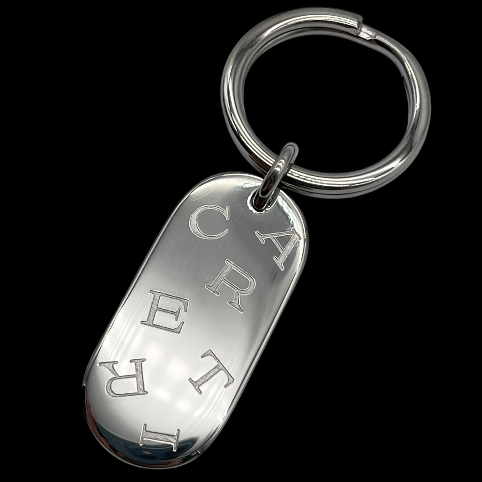 極美品 Cartier カルティエ デコールオーバルキーリング ロゴ チャーム