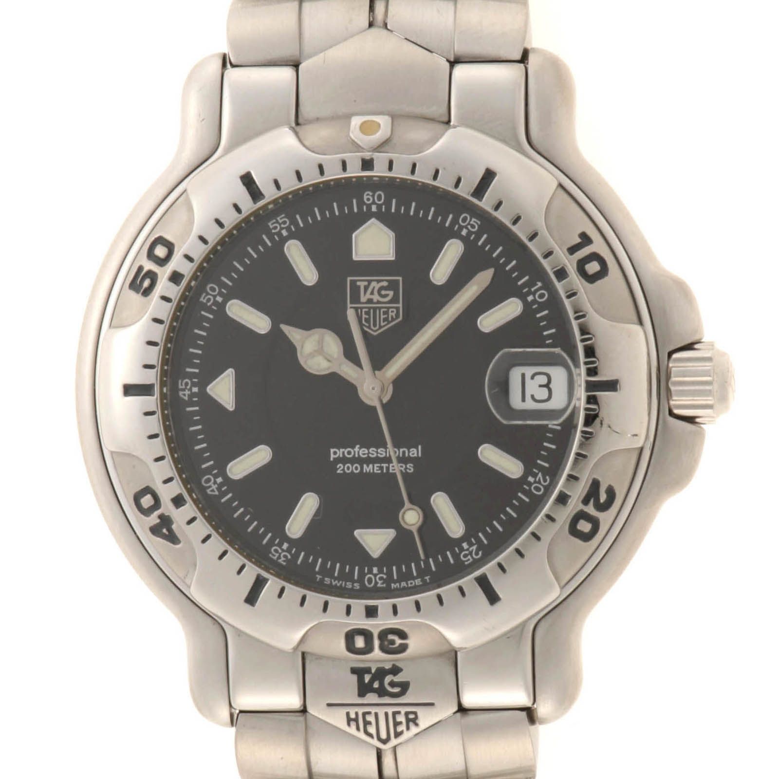 TAG HEUER タグホイヤー 6000シリーズ WH1116-K1 腕時計 ステンレススチール ブラック クオーツ ブラック文字盤 メンズ【中古】436