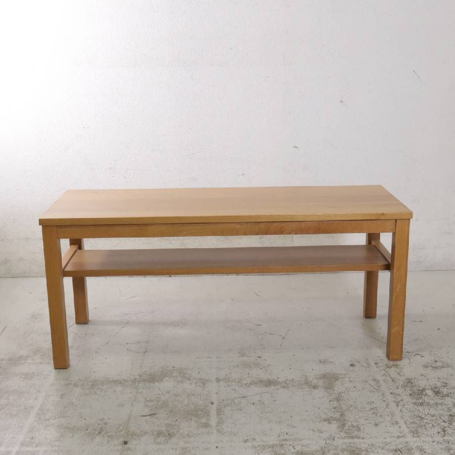 無印良品 無垢材ベンチ 板座 オーク材 幅100cm 現行モデルと違って節の