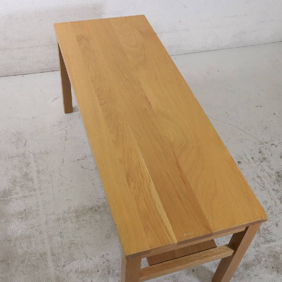 無印良品 無垢材ベンチ 板座 オーク材 幅100cm 現行モデルと違って節の