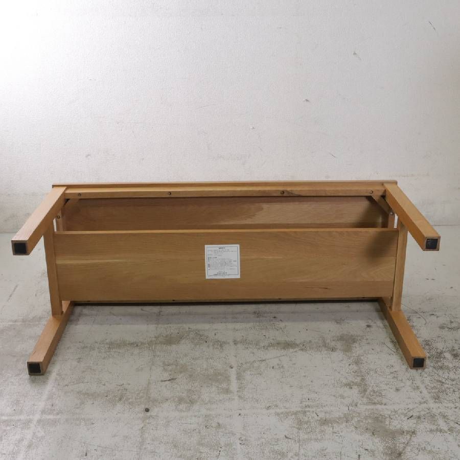 無印良品　無垢材　オーク　ベンチ大　100cm 無印良品 無垢材ベンチ 板座 オーク材 幅100cm 現行モデルと違って節の