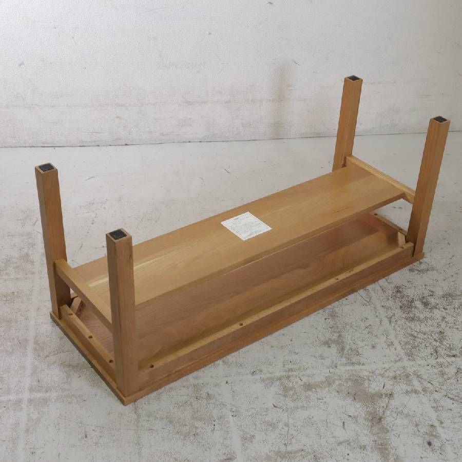 無印良品 無垢材ベンチ 板座 オーク材 幅100cm 現行モデルと違って節の
