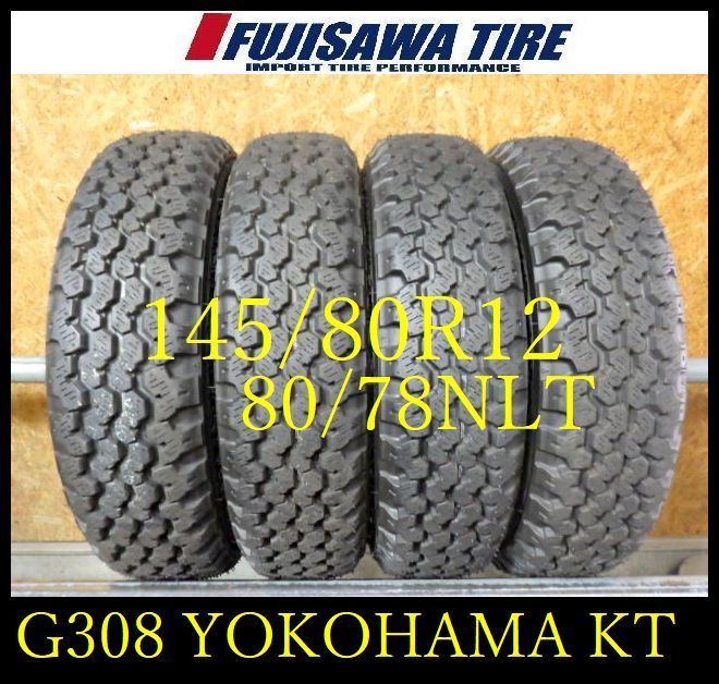 【G308】18E◆送料無料◆2026年製造 約9部山◆YOKOHAMAGEOLANDER KT ホワイトレター◆145/80R12 80/78NLT◆4本 26104252 10,164円