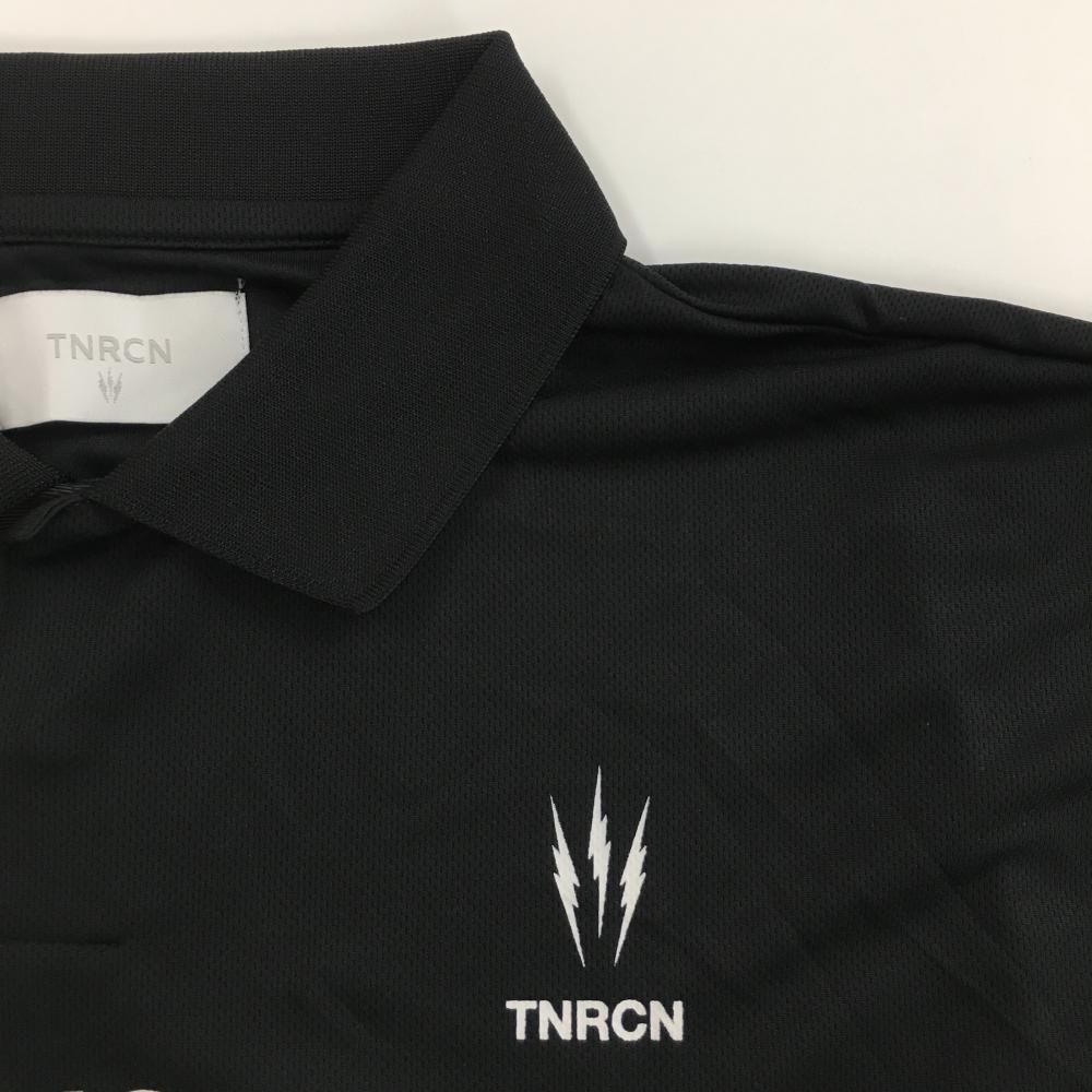 超美品】タイニーリーコン 半袖ポロシャツ 黒×白 裾ドローコード
