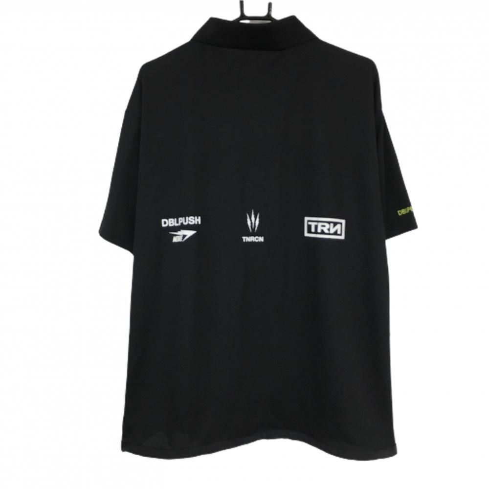 【美品】TNRCN ドローコードポロシャツ　Lサイズ　タイニーリーコン 超美品】タイニーリーコン 半袖ポロシャツ 黒×白 裾ドローコード
