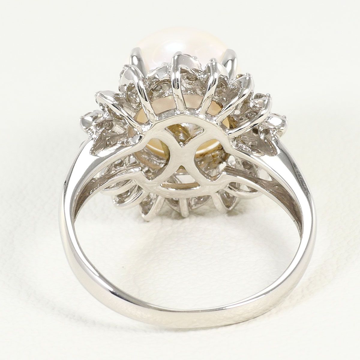 PT900/プラチナ リング・指輪 8号 アコヤ真珠 ダイヤモンド 0.3ct