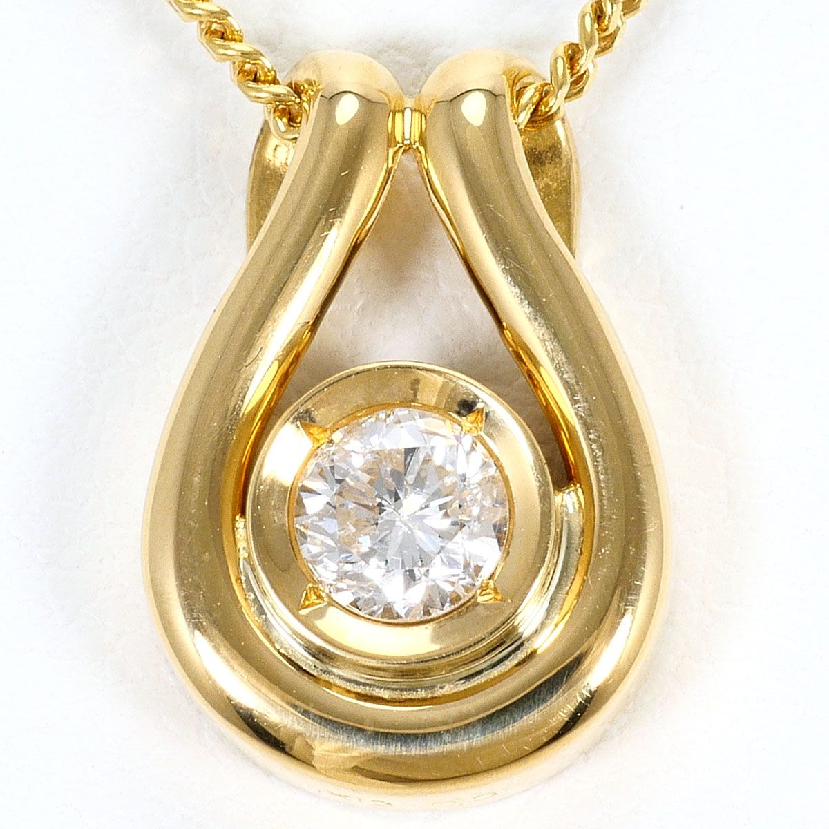 K18YG ネックレス ダイヤモンド 0.31ct 鑑別書 総重量約5.2g 約40cm