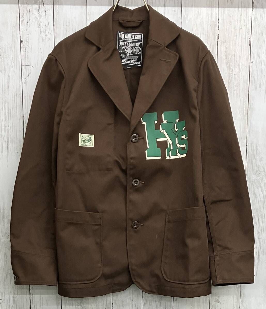 HYSTERIC GLAMOUR HYS COLLEGE カバーオールジャケット ヒステリックグラマー ブラウン size S