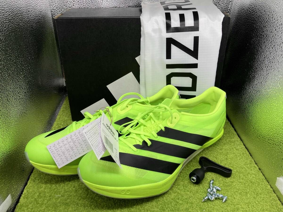 【タグ付き】adidas ADIZERO PRIME SP 4 品番JI1212短距離用サイズ30.5cm箱・収納袋・スパイクピン・ピン回し付き