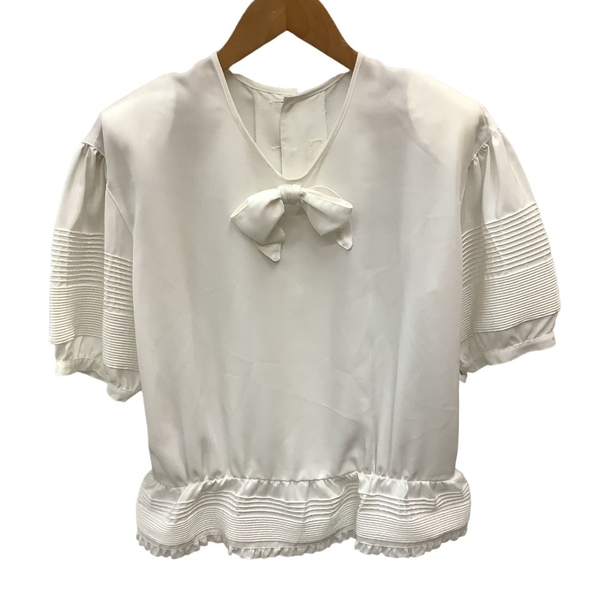 INGEBORG インゲボルグ　半袖ブラウス　フリルシャツ　リボン　レース　上品 ♪♪INGEBORG インゲボルグ レディース ブラウス シャツ リボン