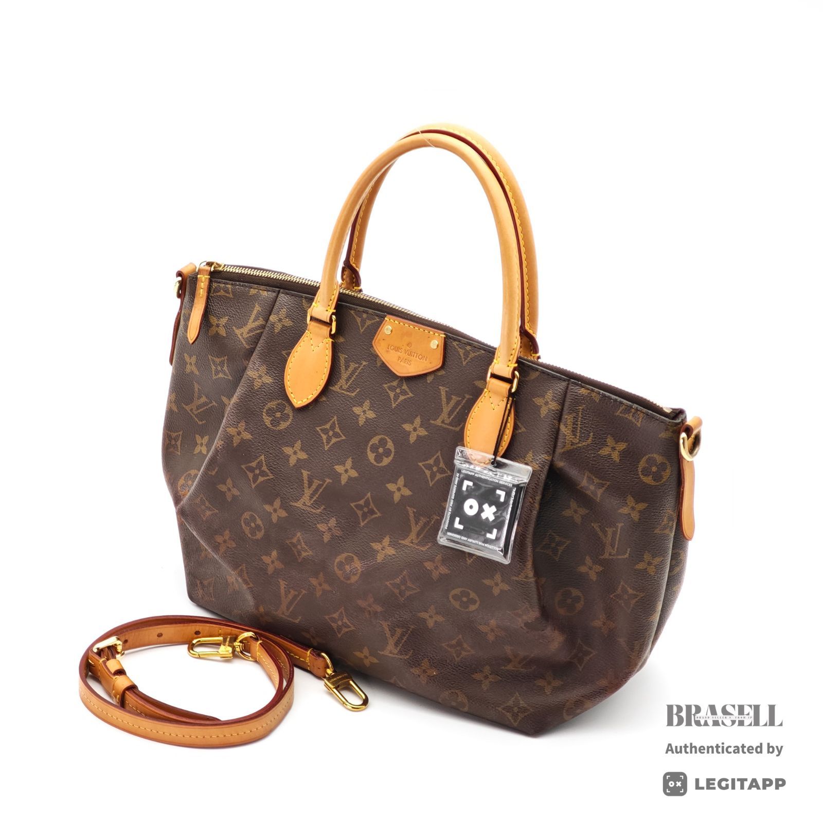 LOUIS VUITTON テュレンMM M48814 バッグ 2way ハンドバッグ ショルダーバッグ ブラウン レディース ショルダーストラップ