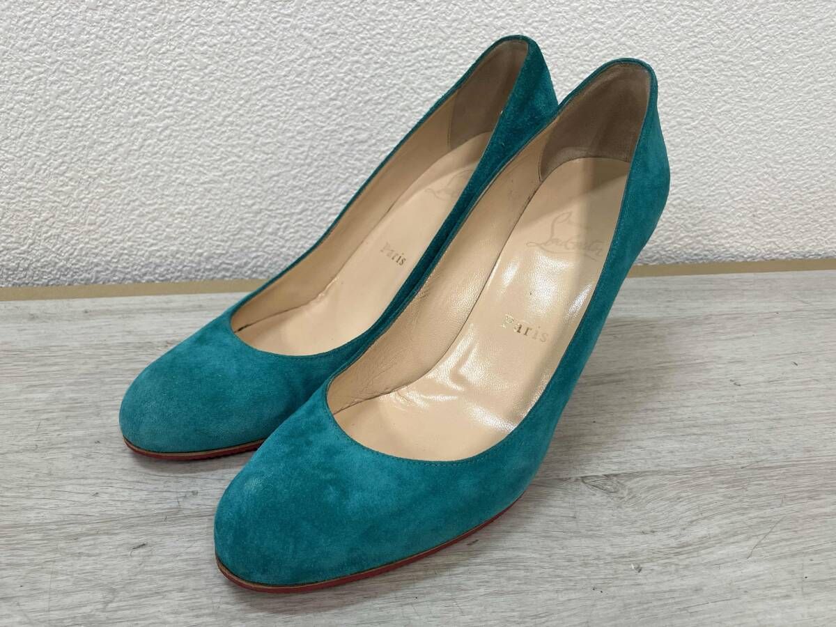 Louboutin ルブタン スエード パンプス スカイブルー サイズ 38 2/1 レディース