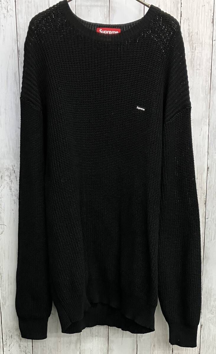 Supreme Melange Rib Knit Sweater シュプリーム 長袖ニット スモールボックスロゴ コットンニット ブラック size L