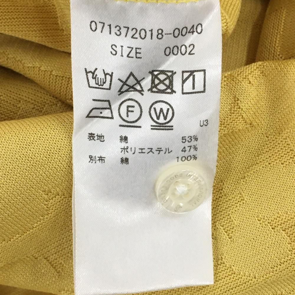 超美品】ゾーイ 半袖ポロシャツ イエロー系 花柄地模様 胸刺しゅう