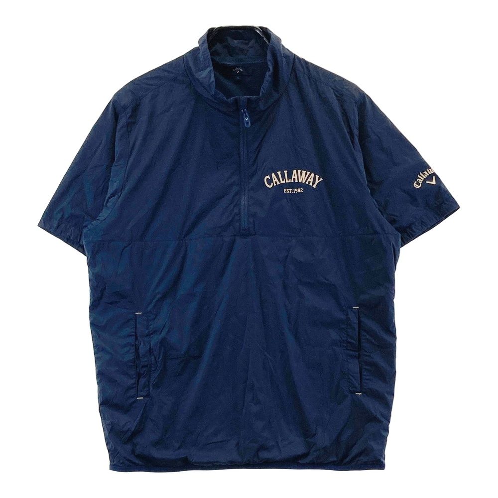 サイズ：3L CALLAWAY キャロウェイ 裏メッシュ ハーフジップ 半袖ブルゾン ネイビー系 [240101735563] ゴルフウェア メンズ ストスト