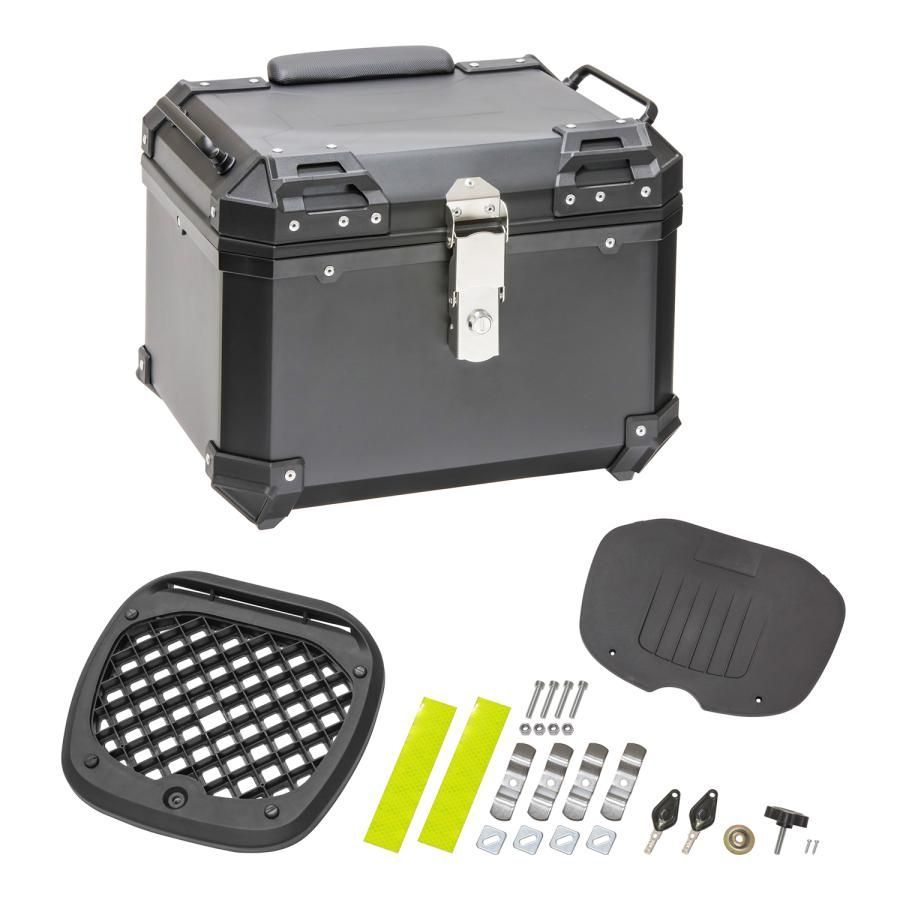 新品　バイクリアボックス 45L 鍵付き ブラック バイク リアボックス バイクボックス トップケース スクエアタイプ 四角 黒