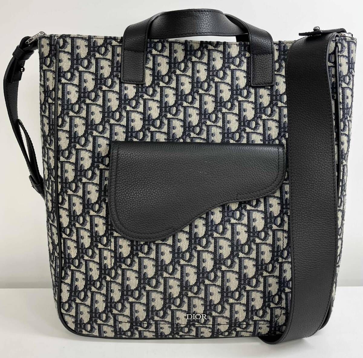 Christian Dior クリスチャンディオール オブリーク サドルポケット 2wayバッグ トロッター ネイビー トートバッグ ショルダーバッグ