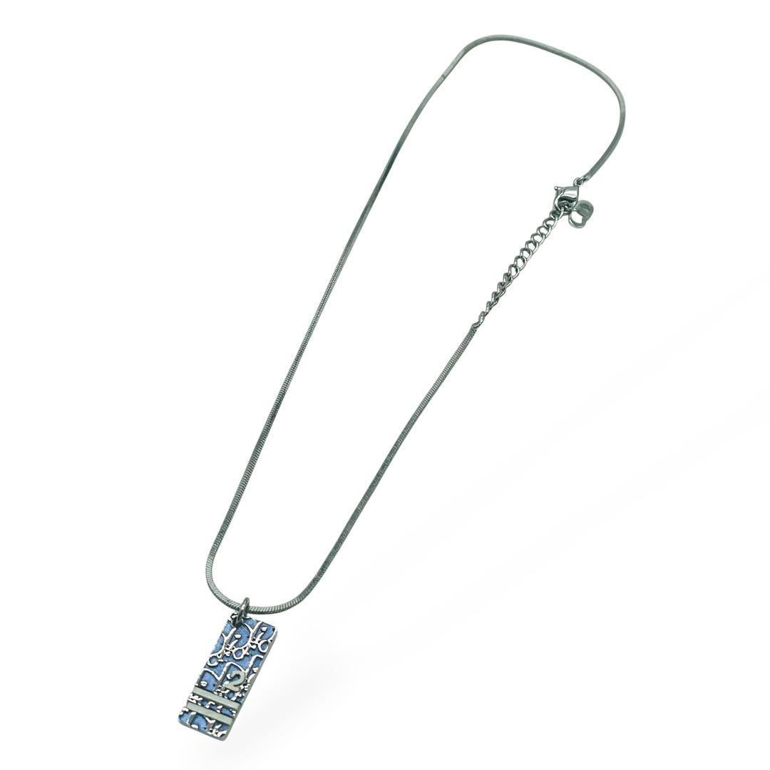極美品 Christian Dior ディオール ネックレス トロッター ブルー 