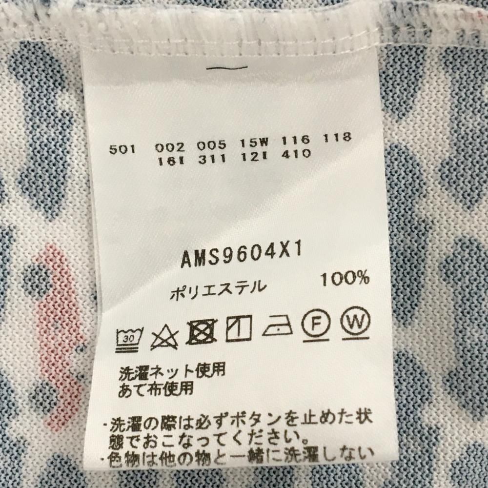 超美品】アンパスィ 半袖ポロシャツ 白×ネイビー 車総柄 ロゴワッペン