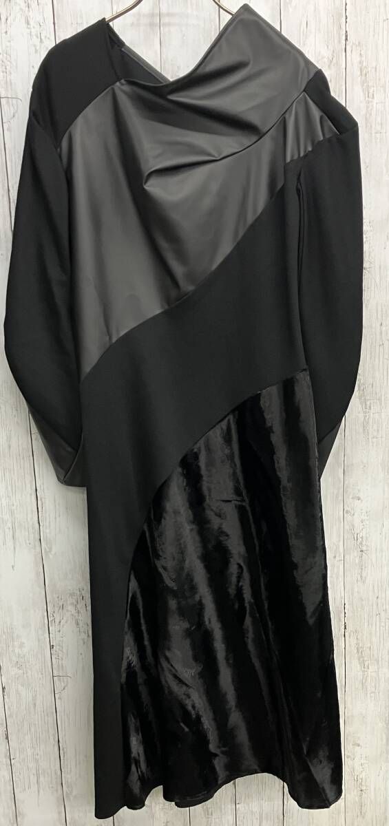 JUNYA WATANABE 長袖ワンピース ジュンヤワタナベ 切り替えワンピース ロングスカート AD2025 ブラック JP-O006 size M