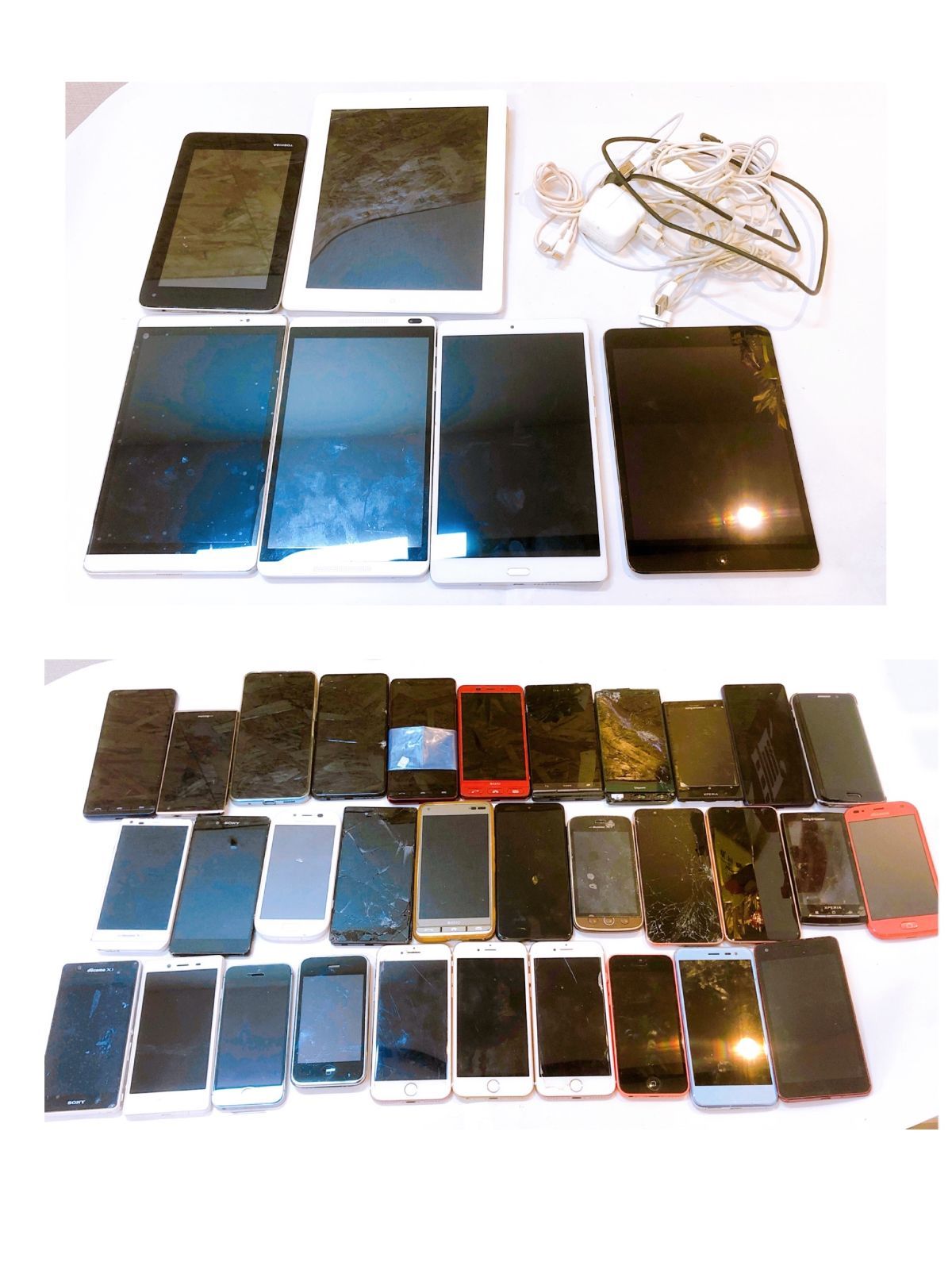 【2612-4802】スマートフォン タブレット 大量おまとめ 38点 未選別 ジャンク品 部品どり iPhone Galaxy AQUOS XPERIA HUAWEI au ドコモ ソフトバンク