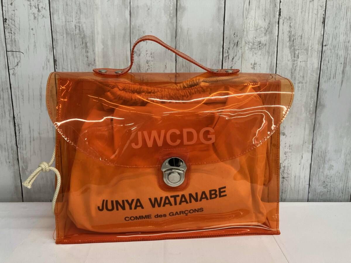 JUNYA WATANABE COMME des GARCONS ジュンヤワタナベコムデギャルソン トートバッグ ロゴプリントクリアPVC オレンジ