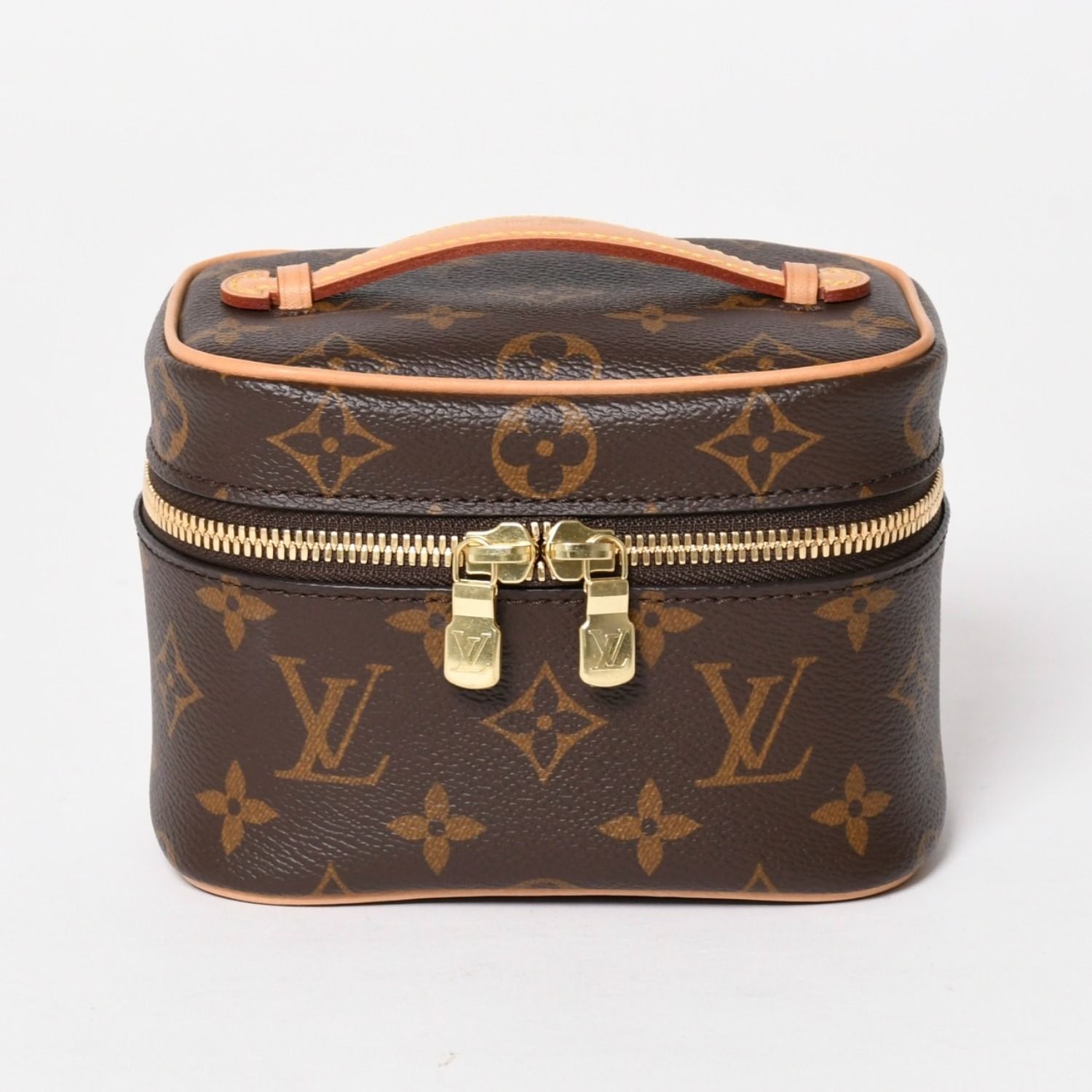 新品同様 LOUIS VUITTON ルイヴィトン ニース ナノ バニティバッグ ハンドバッグ M44936 モノグラム ブラウン 中古 4a005307
