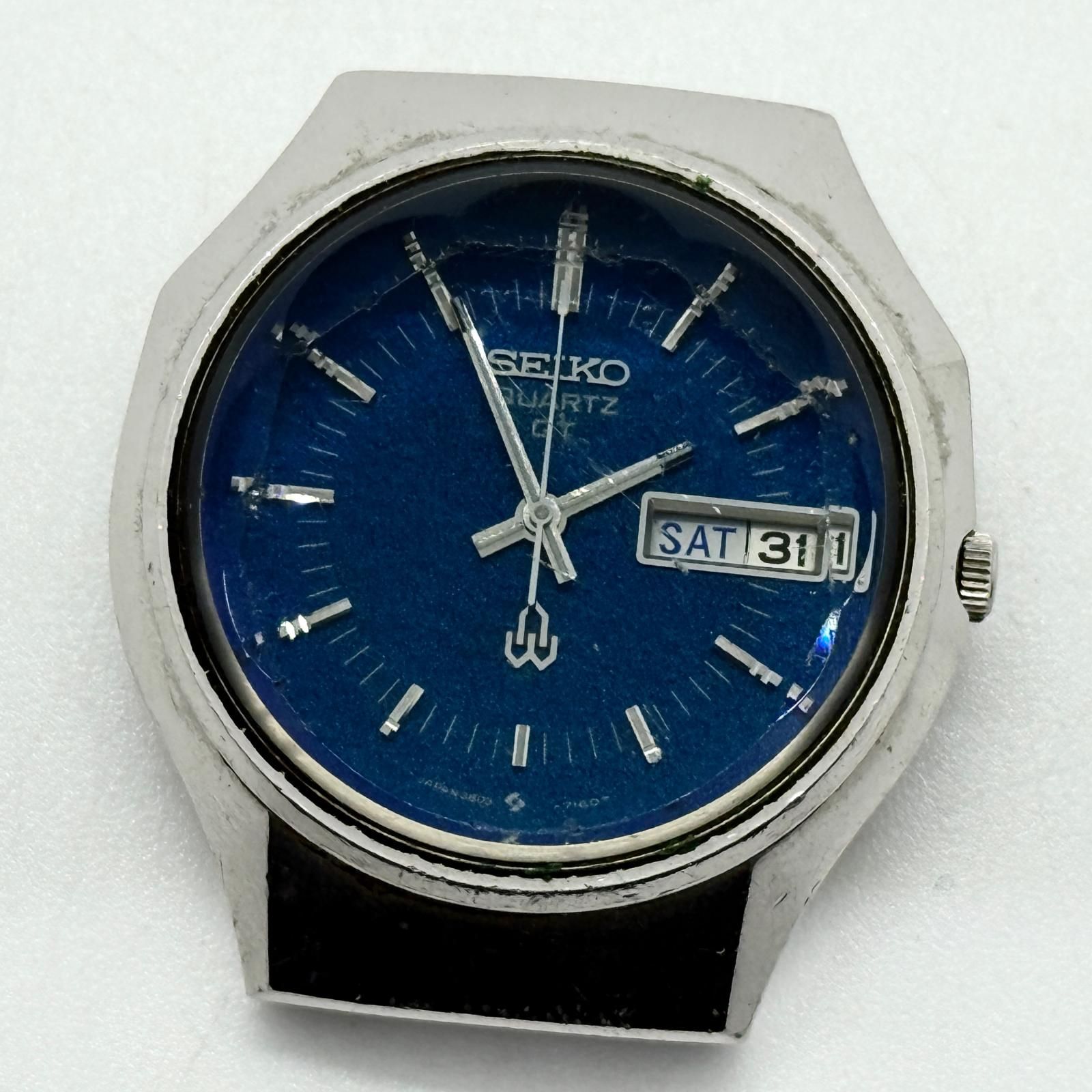 SEIKO セイコー スーペリア 3803-7080 ブルー QZ メンズ 腕時計 稼働品