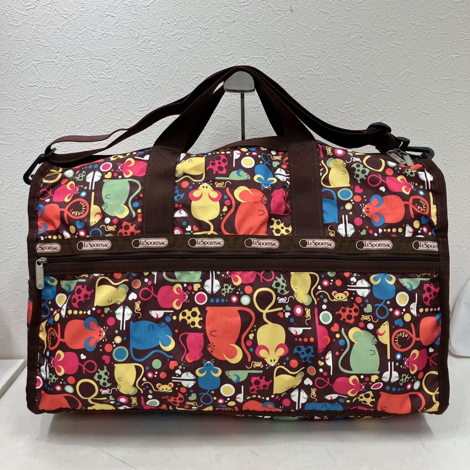 【レスポートサック】モノグラム 2way ボストンバッグ 大容量 グレージュ×茶 6349 LeSportsac レスポートサック 2way ボストンバッグ 旅行用バッグ