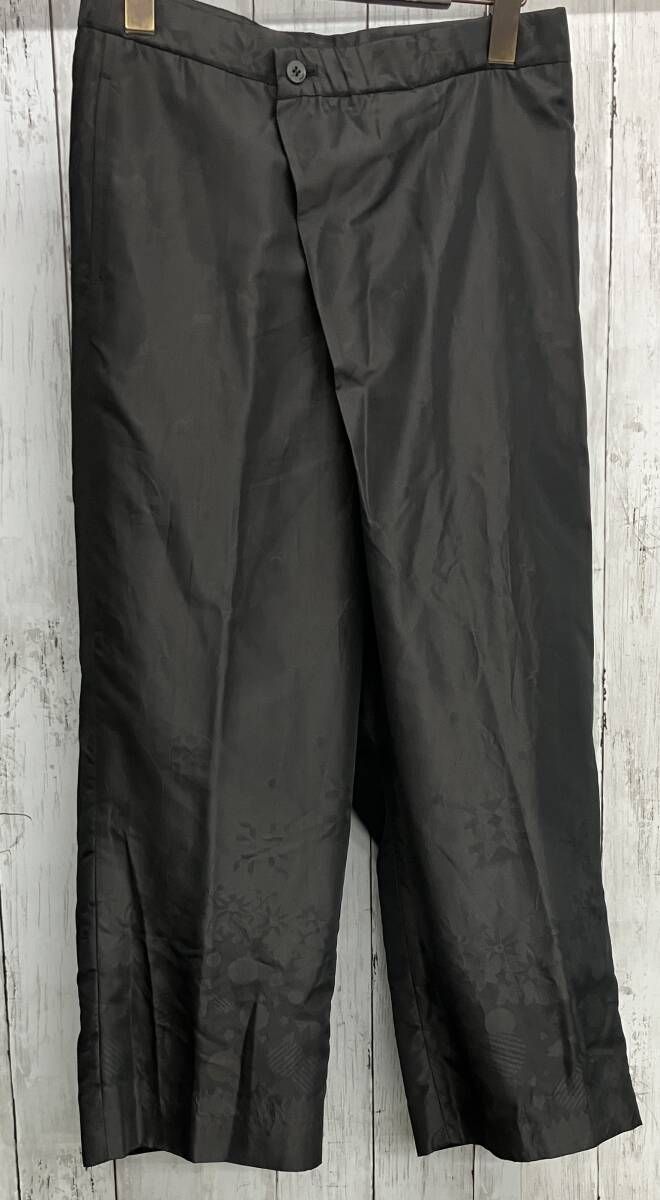 Haat ISSEY MIYAKE ロングパンツ ハート イッセイミヤケ 総柄 シルク素材 ブラック size2 7,260円