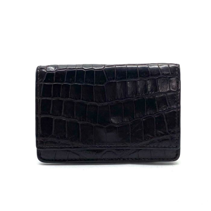 【中古】良品 BOTTEGA VENETA ボッテガ ヴェネタ ロゴ クロコ カードケース fY03505N