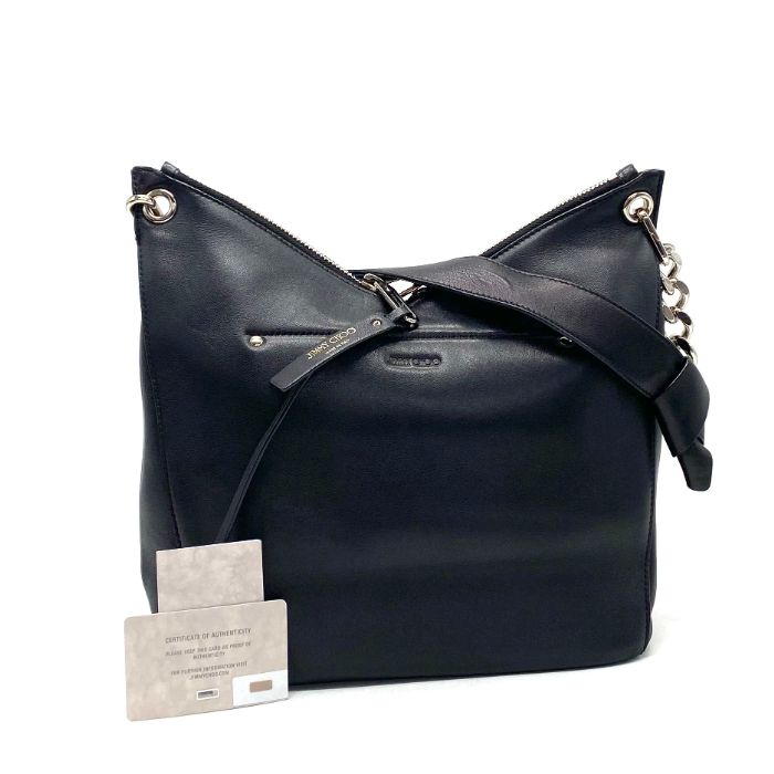 【中古】良品 JIMMYCHOO ジミーチュウ ロゴ レザー ワン ショルダー バッグ fY05140A