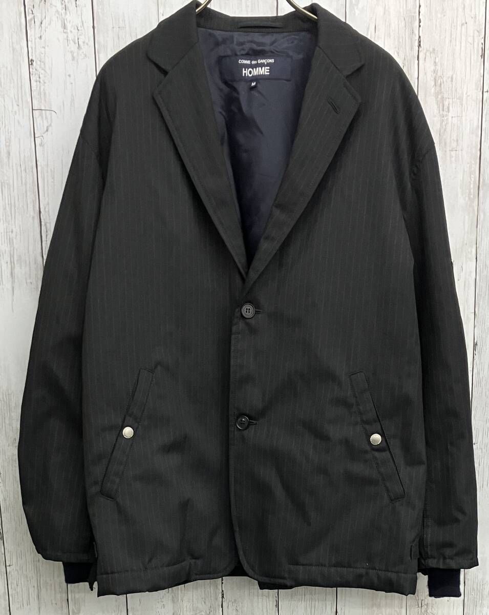 COMME des GARCONS HOMME テーラードジャケット コムデギャルソンオム 中綿ジャケット ストライプ HP-J001 ブラック size M