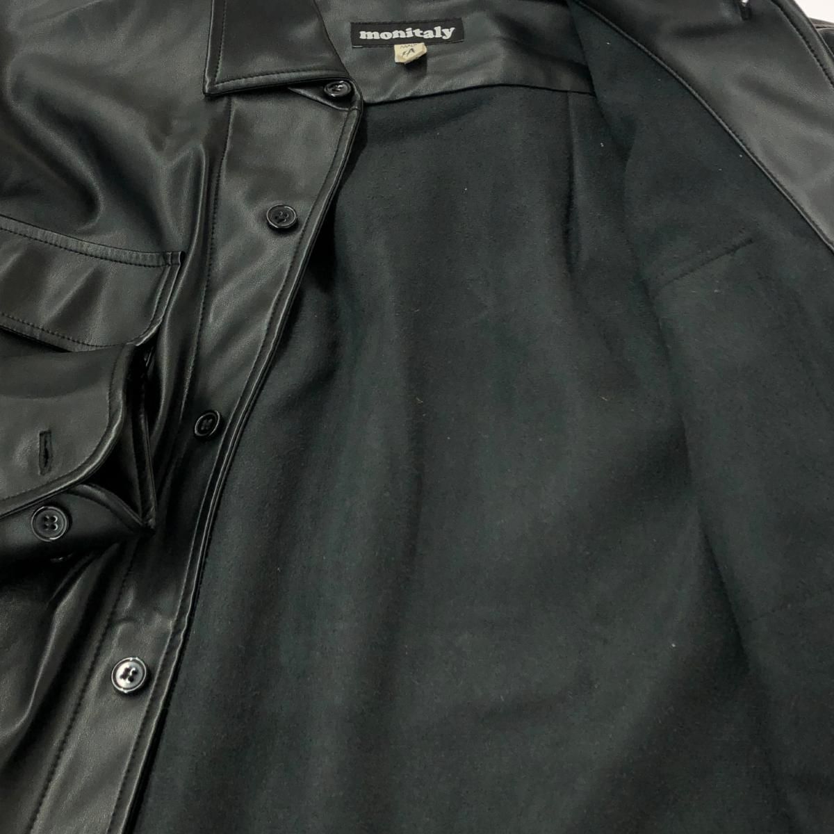 monitaly モニタリー ビーガンレザーシャツ サイズ:M 参考定価¥44000
