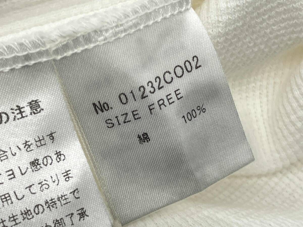 HYSTERIC GLAMOUR 半袖Tシャツ ヒステリックグラマー サーマルTシャツ クルーネック ロングTシャツ ホワイト