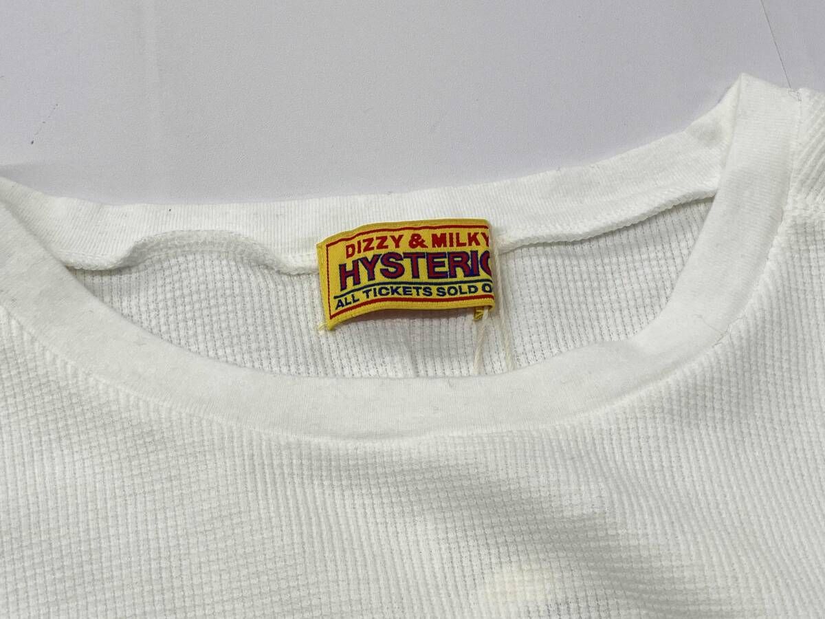 HYSTERIC GLAMOUR 半袖Tシャツ ヒステリックグラマー サーマルTシャツ クルーネック ロングTシャツ ホワイト