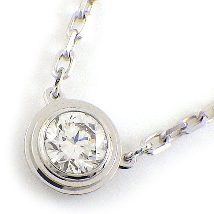 カルティエ Cartier ネックレス ダムール LM ディアマン レジェ B7215400 1ポイント ダイヤモンド 0.19ct K18WG 【中古】